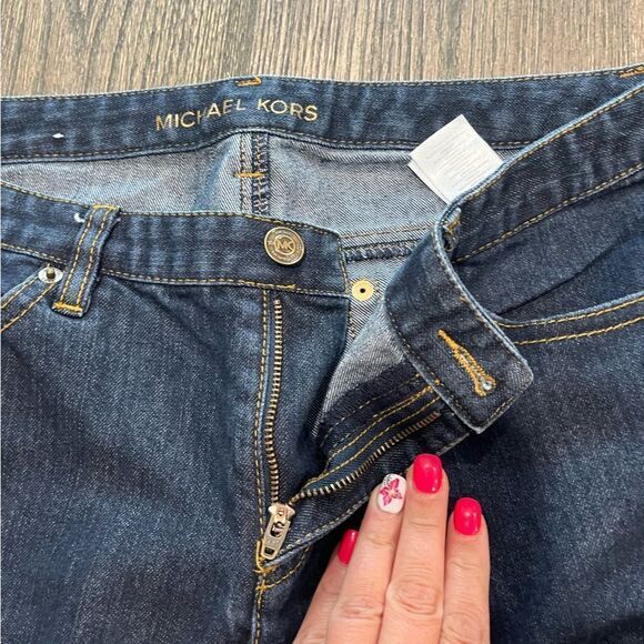 Michael Kors Dark Wash Denim Jeans Flare Leg Size 8 - Picture 8 of 12